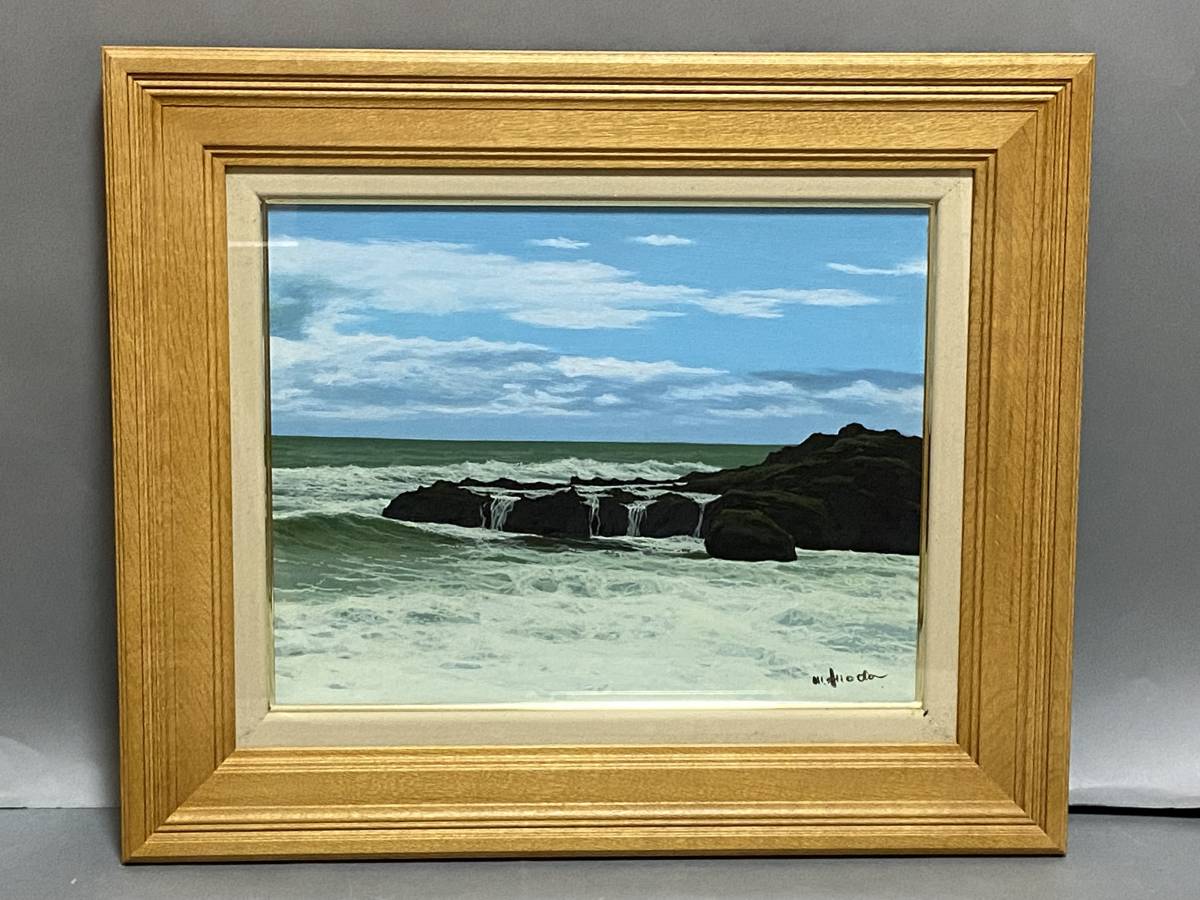 Yahoo!オークション - 【純】塩田 満男「油彩6号”潮騒”古径額・真作