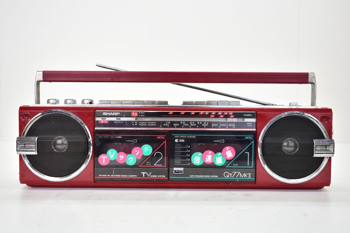 Yahoo!オークション - SHARP QT-77 MKII ダブルラジカセ レッド [シャ