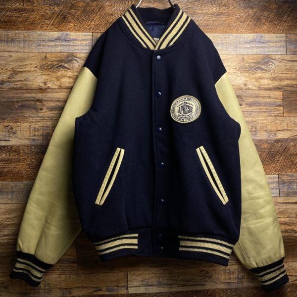 ジェイプレス J PRESS jpress スタジャン メンズ 古着 l 刺繍 ワッペン