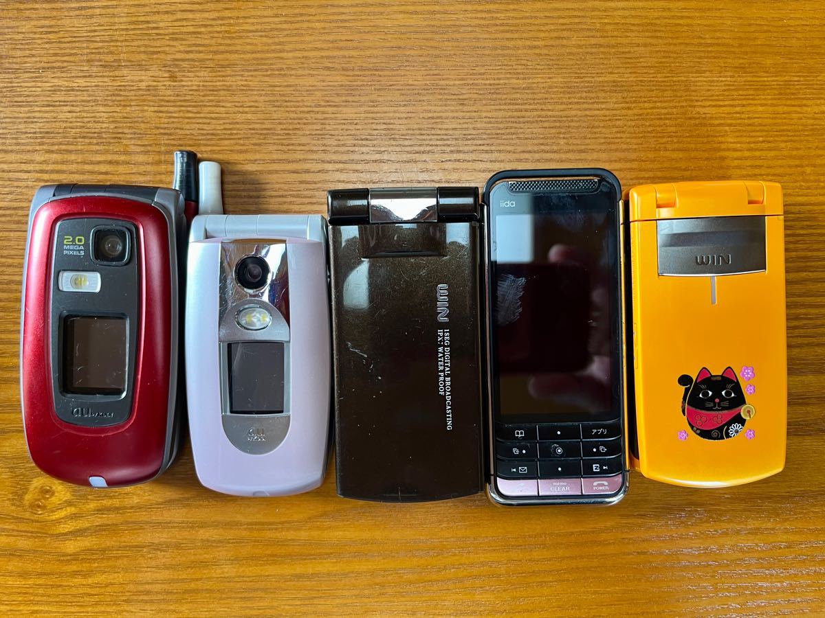 au ガラケー 5台セット 中古 通電・動作確認済 初期化済 充電器なし