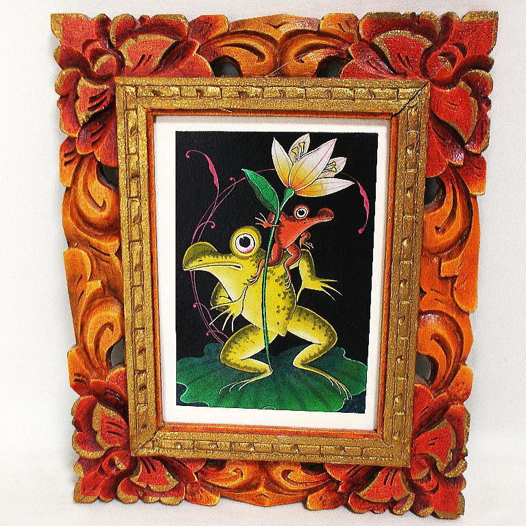 インドネシア・バリ島の絵画 カエル蛙 手描き｜Yahoo!フリマ（旧PayPay