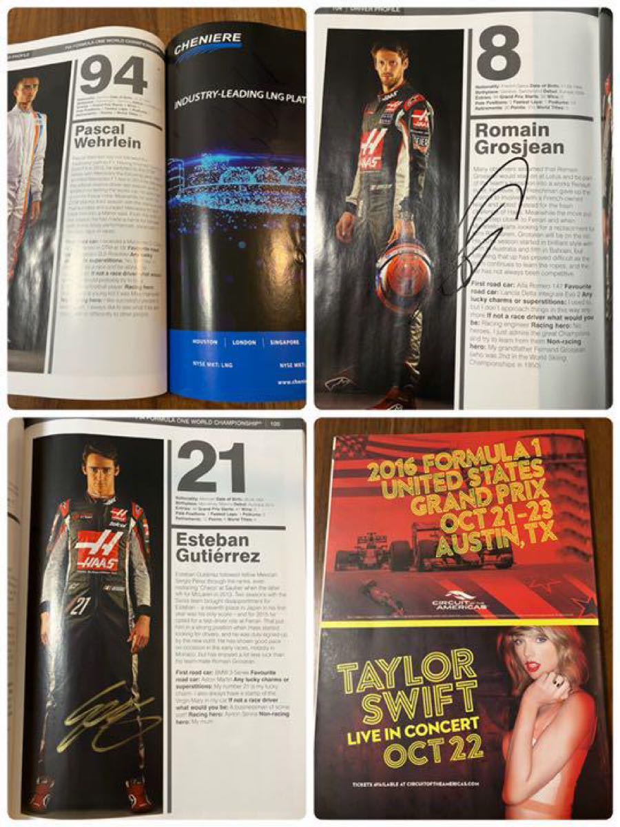 2016 F1 イギリスGP 19名直筆サイン入り 公式プログラム 【貴重品