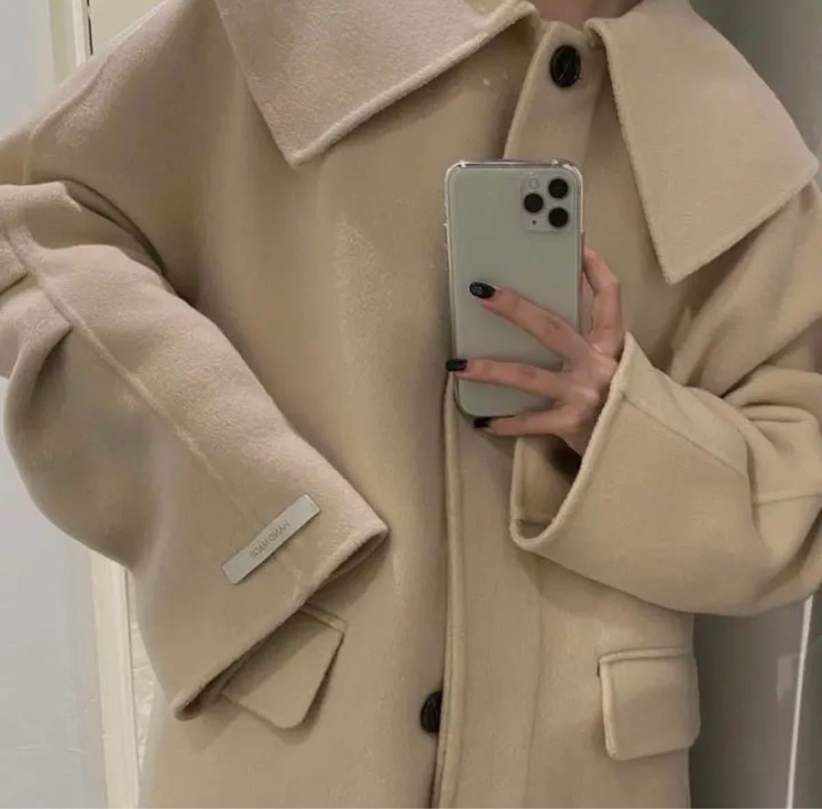 最終値下げ【iam】 handmade big collar coat ハンドメイドコート