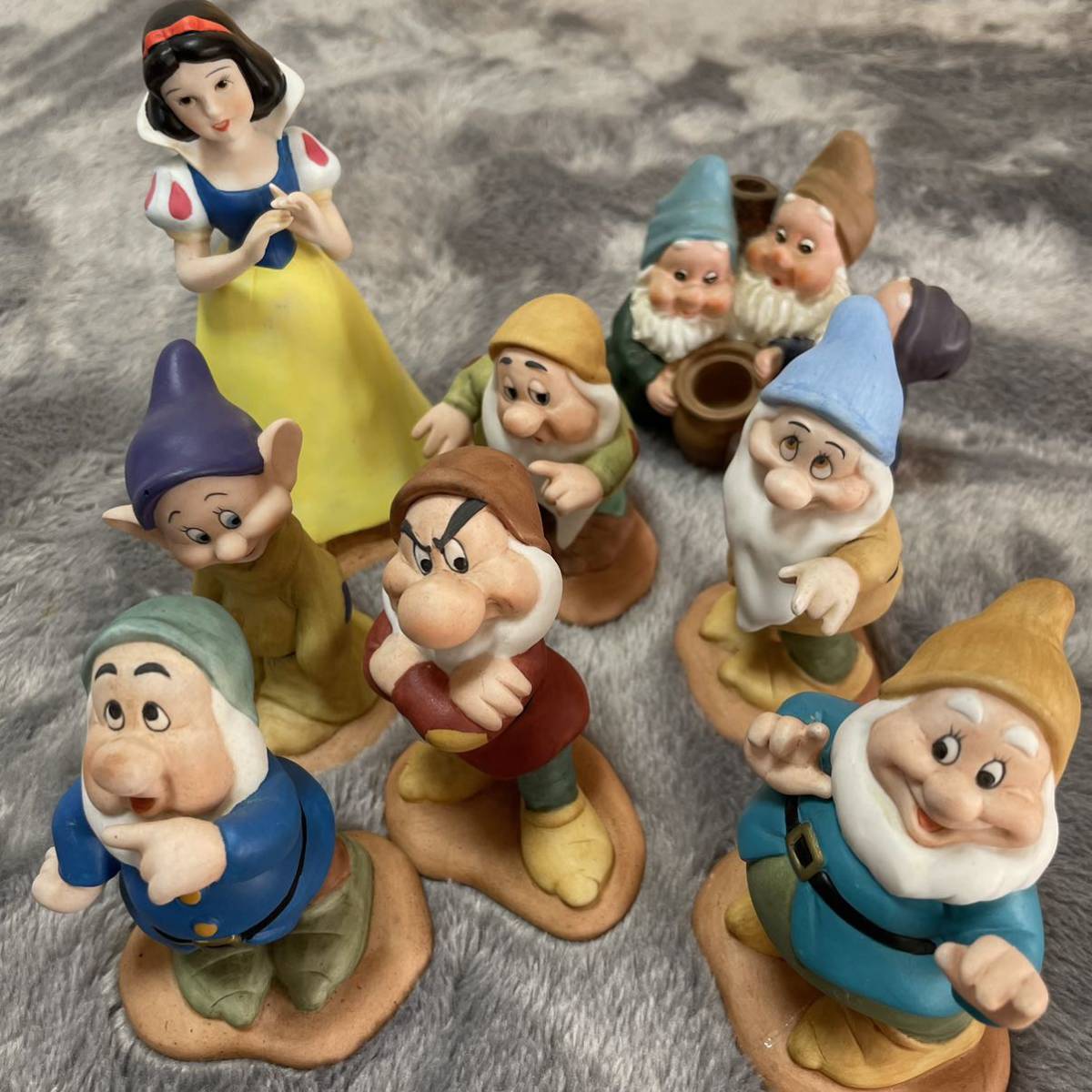 Yahoo!オークション - 白雪姫 昭和レトロ 7人の小人 陶器 庭 ガーデニ