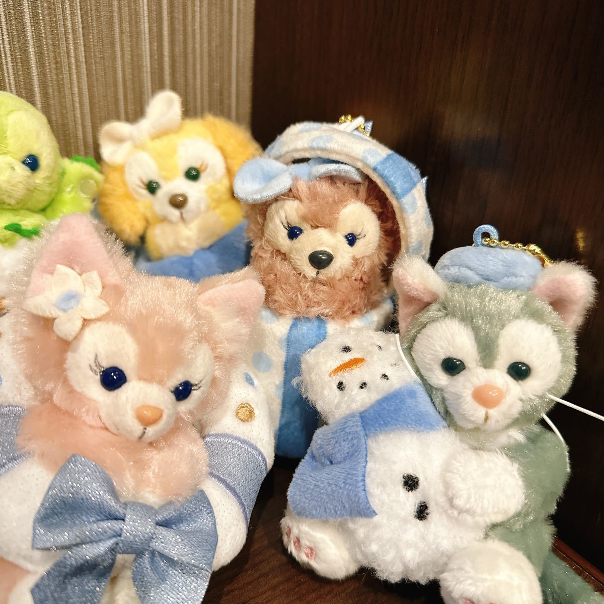 7点セット ぬいぐるみチャーム ダッフィー ウィンタートゥインクリング