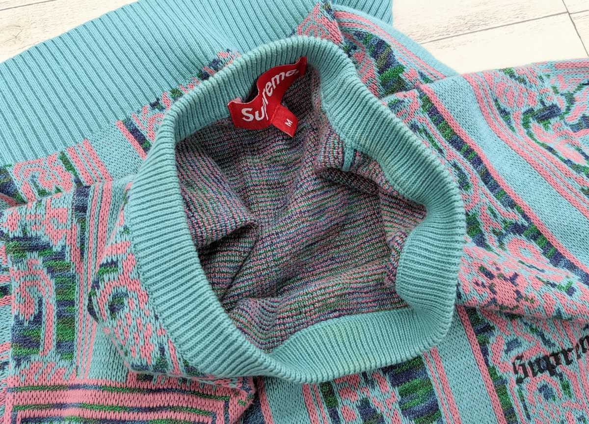 ∀ Supreme 18SS Tapestry Sweater Teal タペストリー セーター ニット