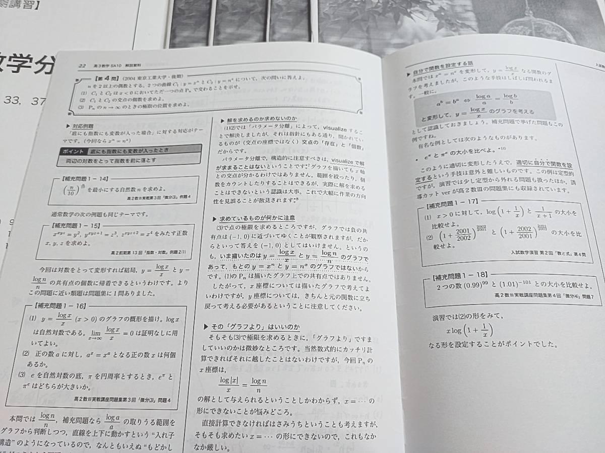 鉄緑会 21年 夏期 高3理系数学・分野別 数Ⅲ 栁沼先生 テキスト・冊子