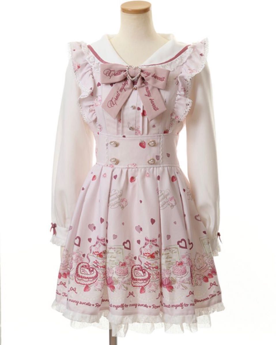 新品タグ付き】リズリサ Many Hearts Afternoontea柄 ワンピース