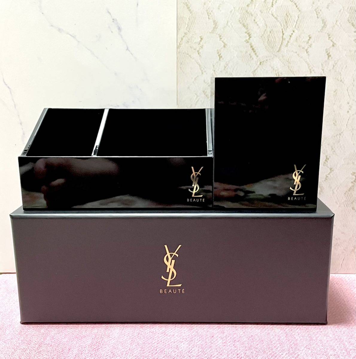 非売品・未使用】YSL イヴ・サンローラン ストレージボックス 2個
