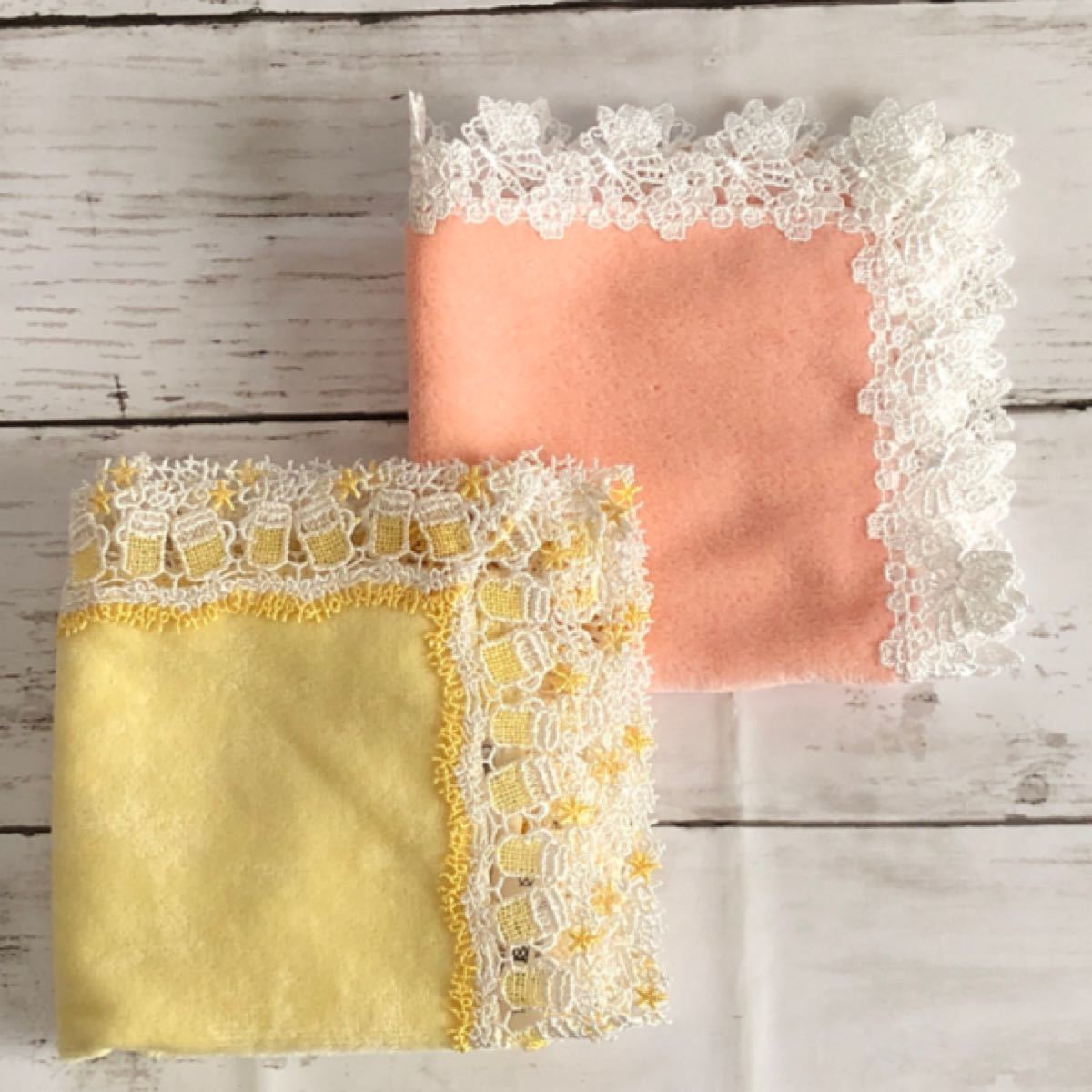 近沢レース ハンカチ 婦人画報別注バタフライ・ビール 2枚セット