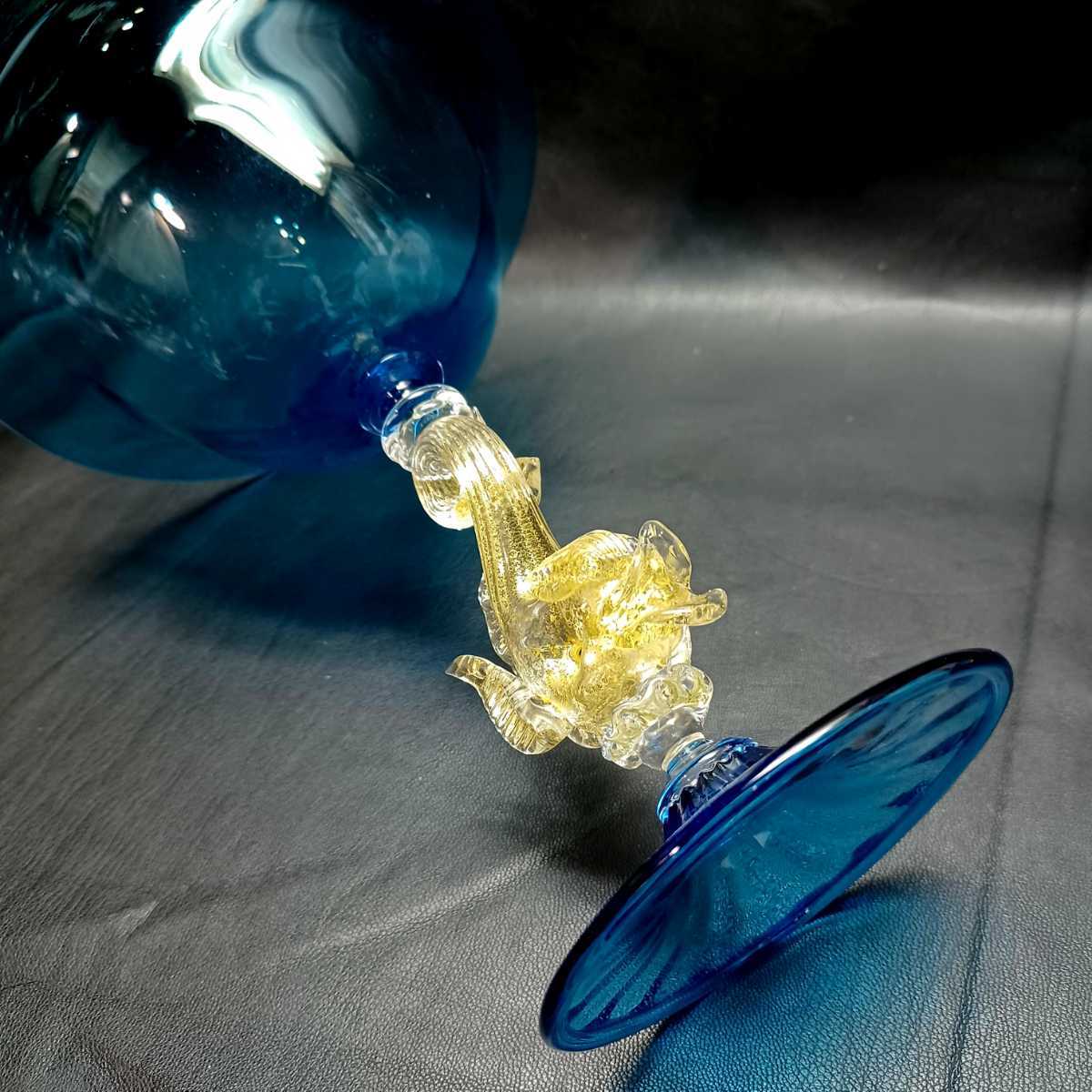MURANO ムラノ ミルフィオリ 金彩 ドルフィン モチーフ グラス MURANO