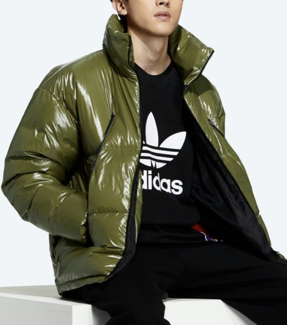 送料込 新品Oサイズ アディダス トレフォイル ダウンジャケット