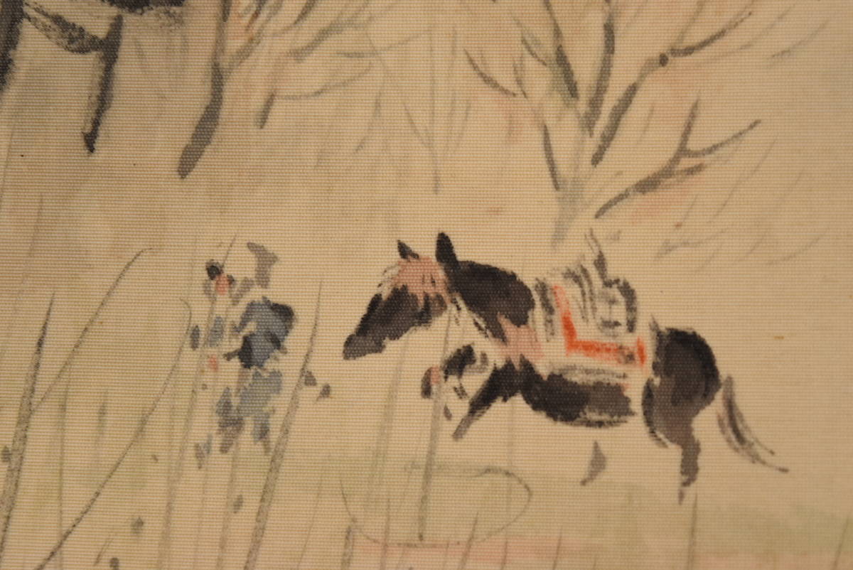 不詳/作者不詳/竹林群雀図/布袋屋掛軸HF-663 不詳/作者不詳/竹林群雀図