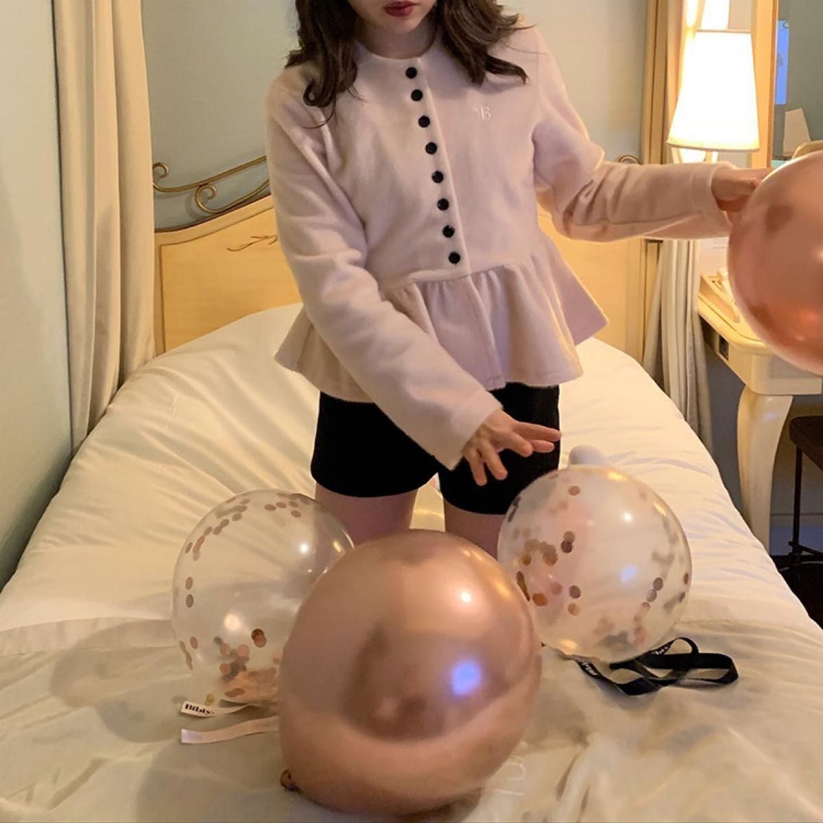 Bibiy ペプラムカーディガン ピンク｜Yahoo!フリマ（旧PayPayフリマ）