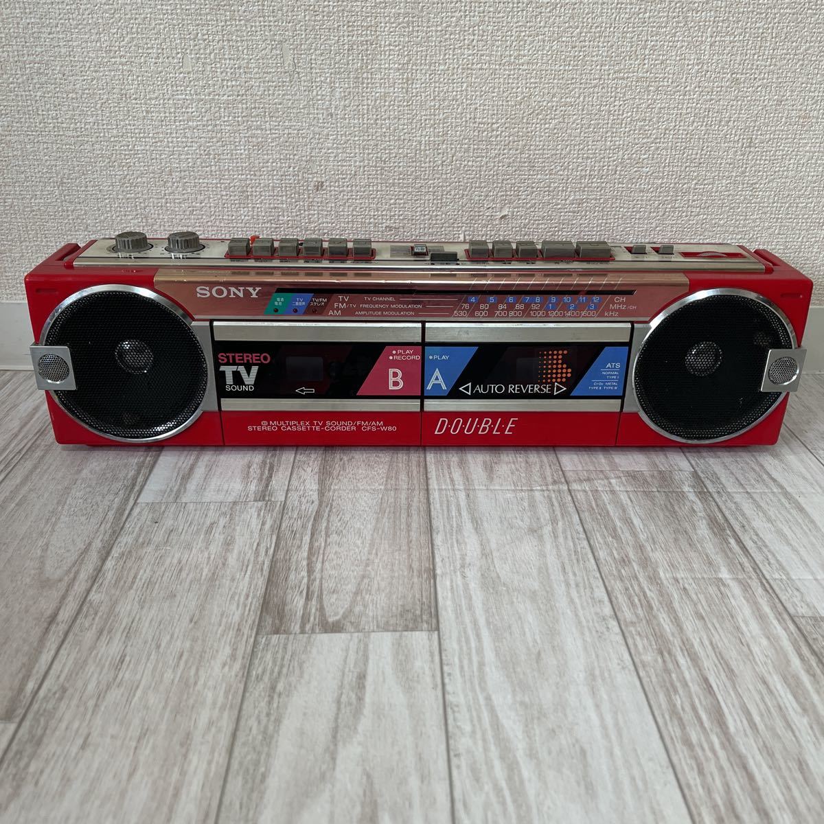 deco suiさま専用SONY CFS-W80ラジカセ レッド deco suiさま専用SONY