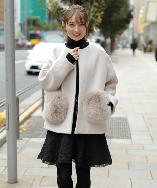 新品【アプワイザーリッシェ】ツイードペプラムミニワンピース