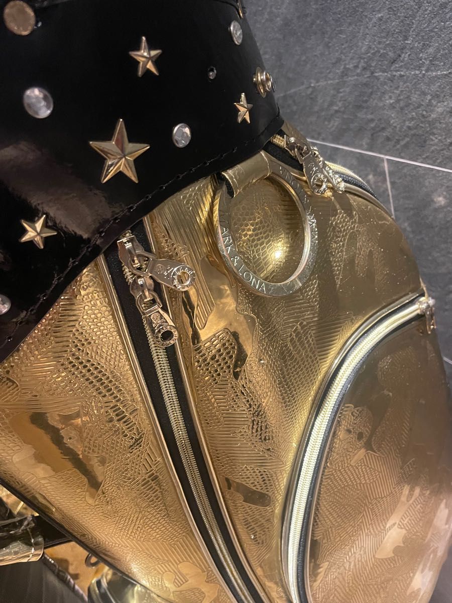 マークアンドロナキャディバッグゴールド金限定レアゴルフバック