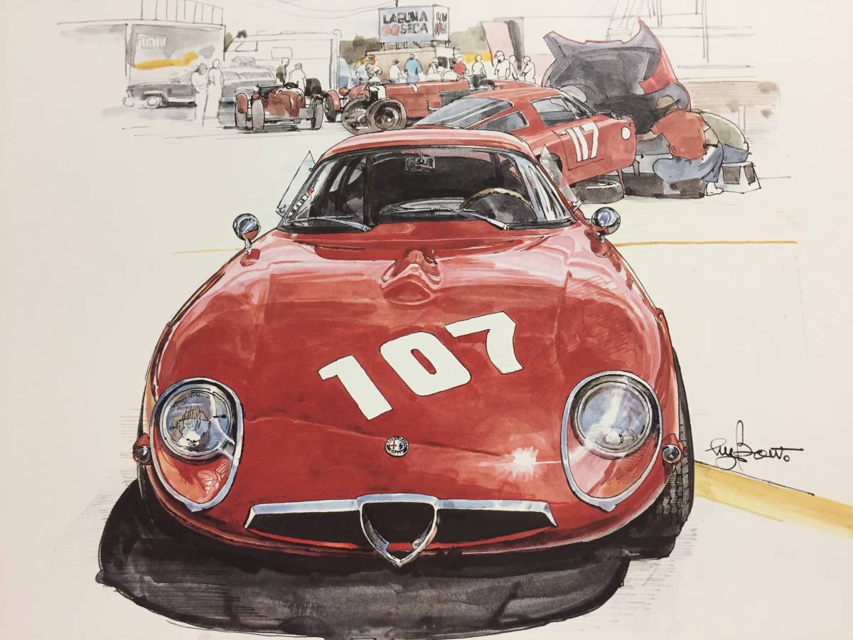 Yahoo!オークション - BOWイラスト アルファロメオ TZ カーマガジン NO