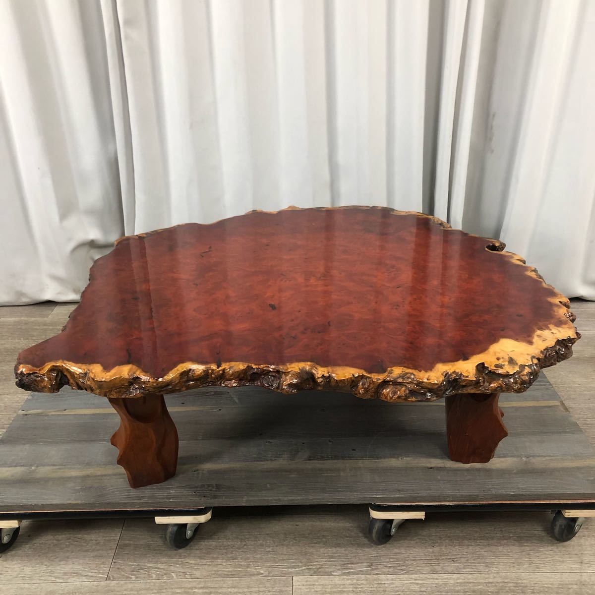 花梨 玉杢 敷板 天然木 花台 香炉台 瘤杢 琥珀 唐木 テーブル 2026年