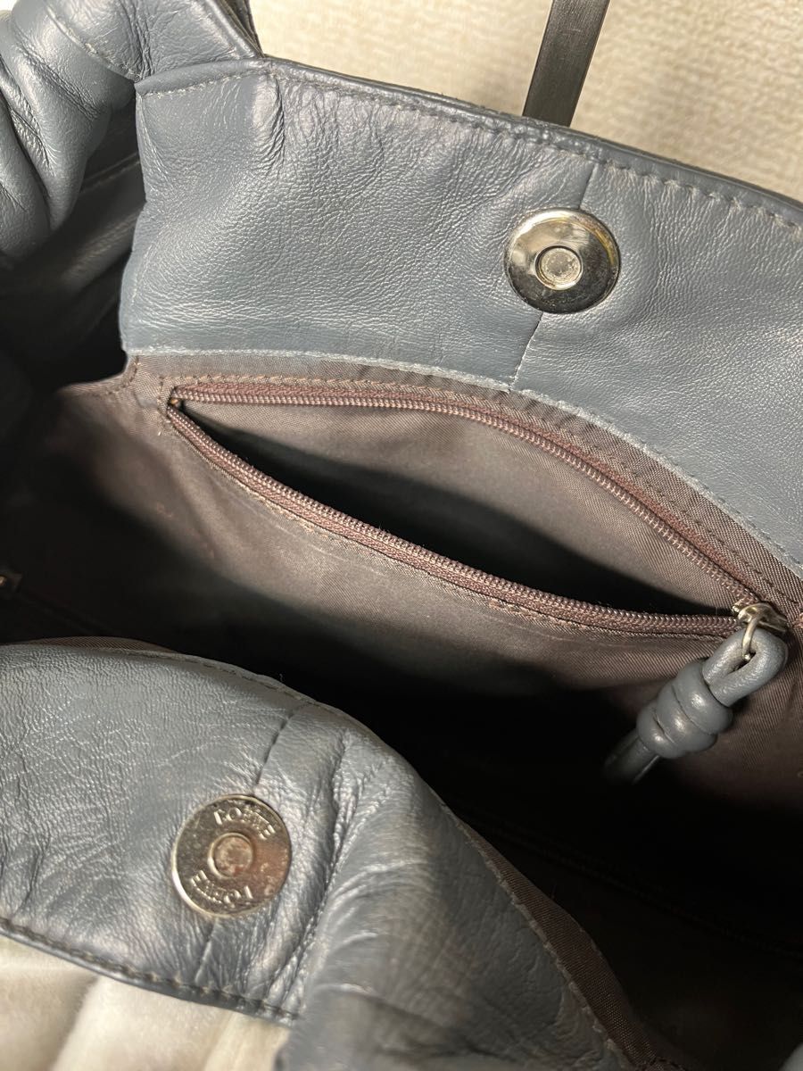 美品 『LOEWE ロエベ ナッパアイレ ハンドバッグ』 グレー 本革レザー