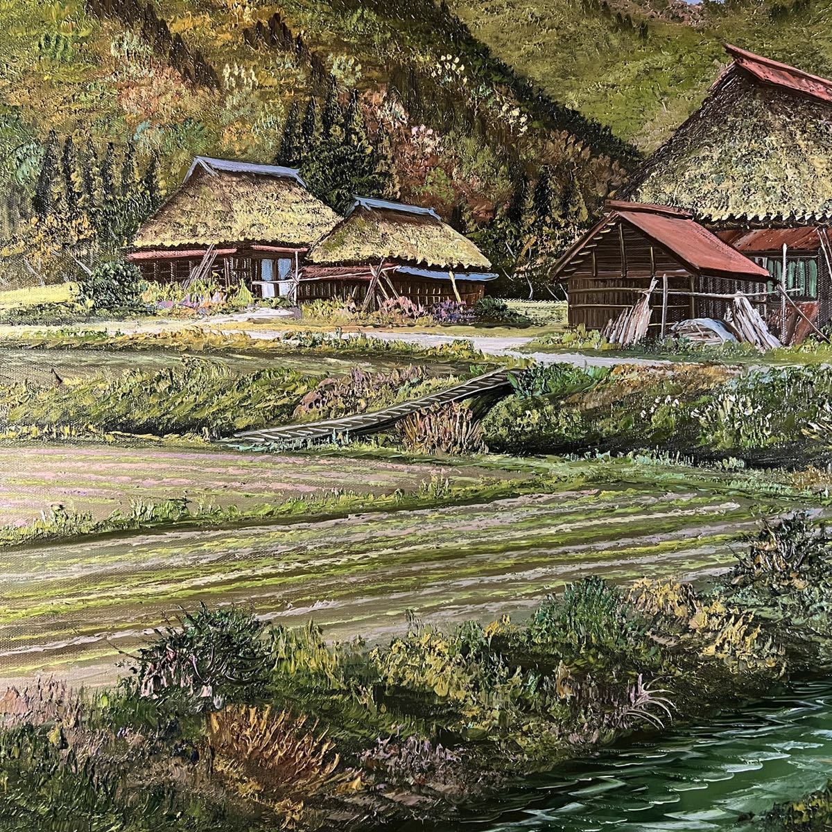 Yahoo!オークション - 真作保証 北川照生 油彩 「奥信濃の山郷」 F20号