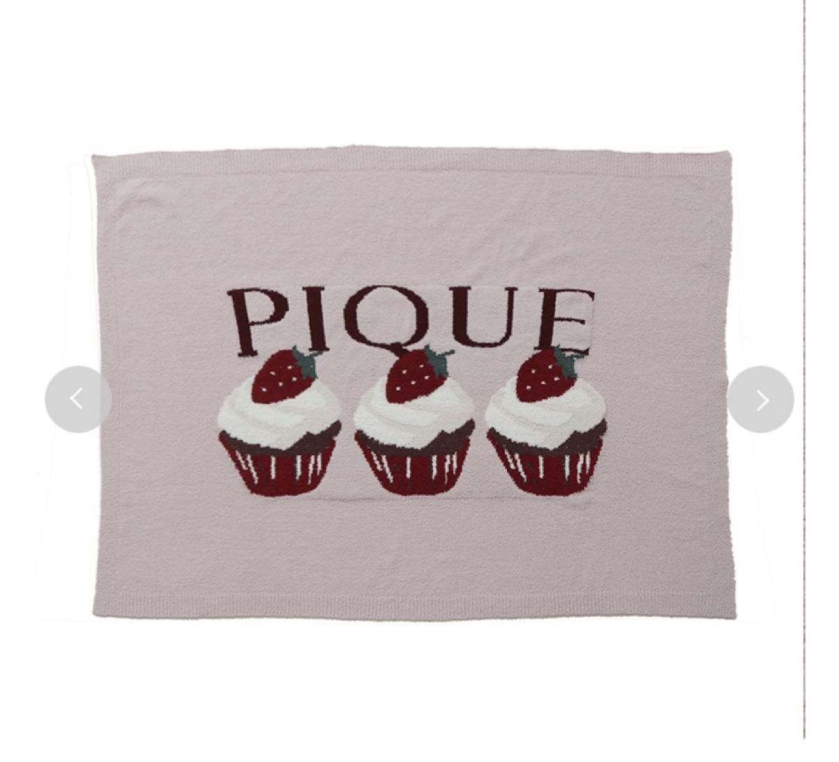 ジェラートピケ カップケーキ いちご ピンク モチーフジャガード