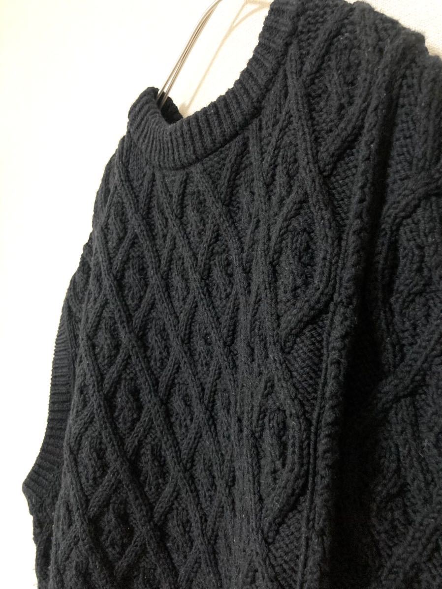 オーラリー AURALEE ケーブル ニット ベスト セーター アラン編み 黒