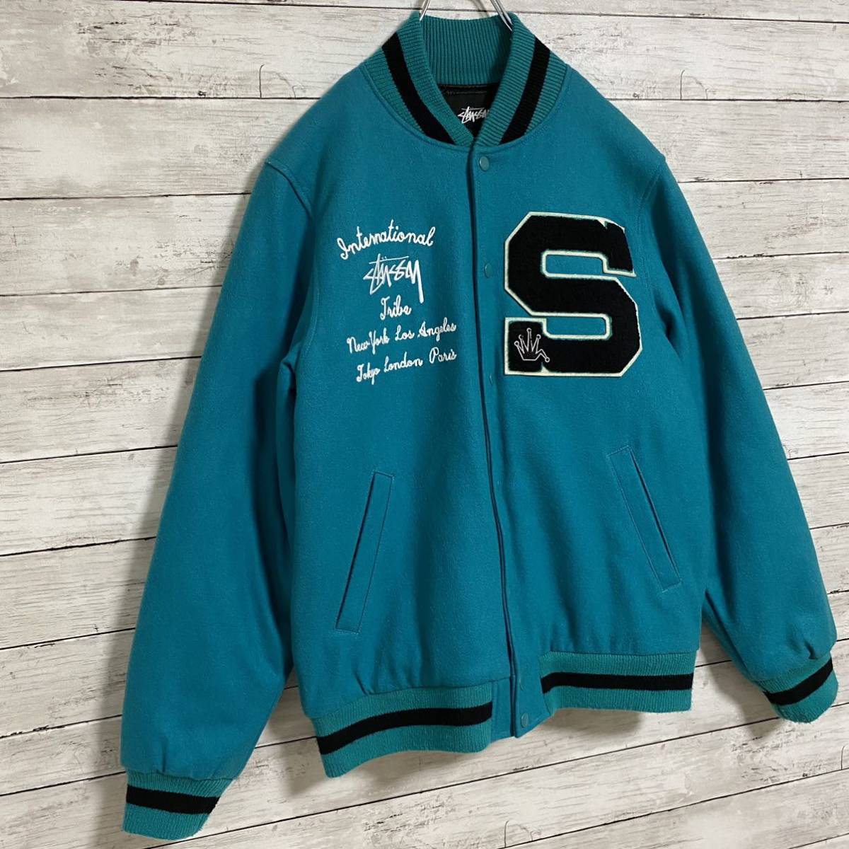 希少デザイン】OLDSTUSSY パイルSロゴ 希少XL コットンスタジャン