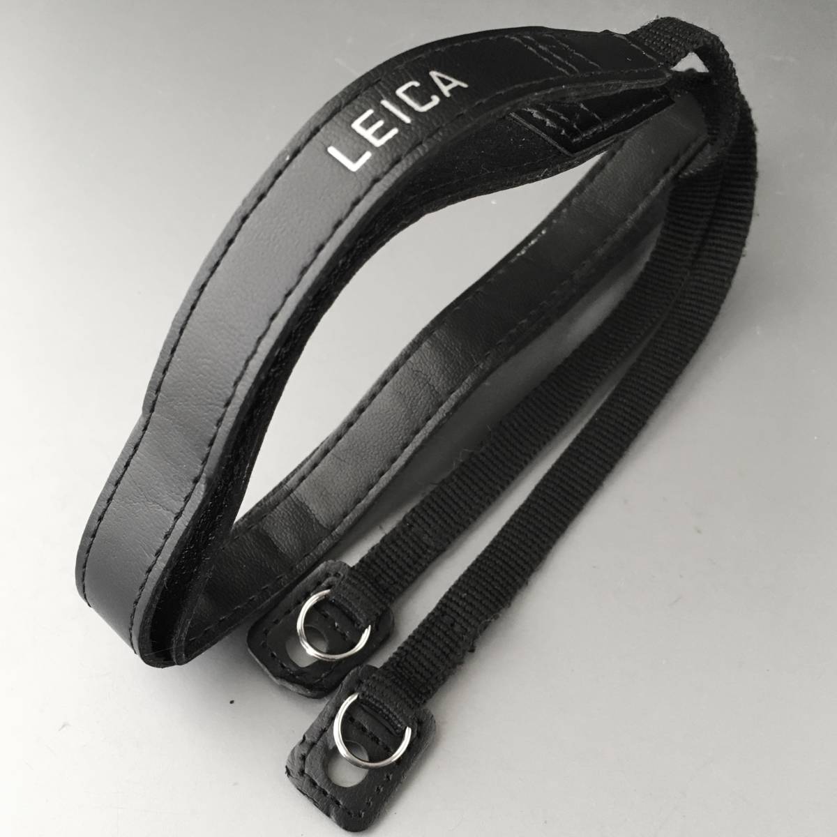 LEICA Camera strap］ライカ純正 黒レザーストラップ(帯W=15mm 帯L