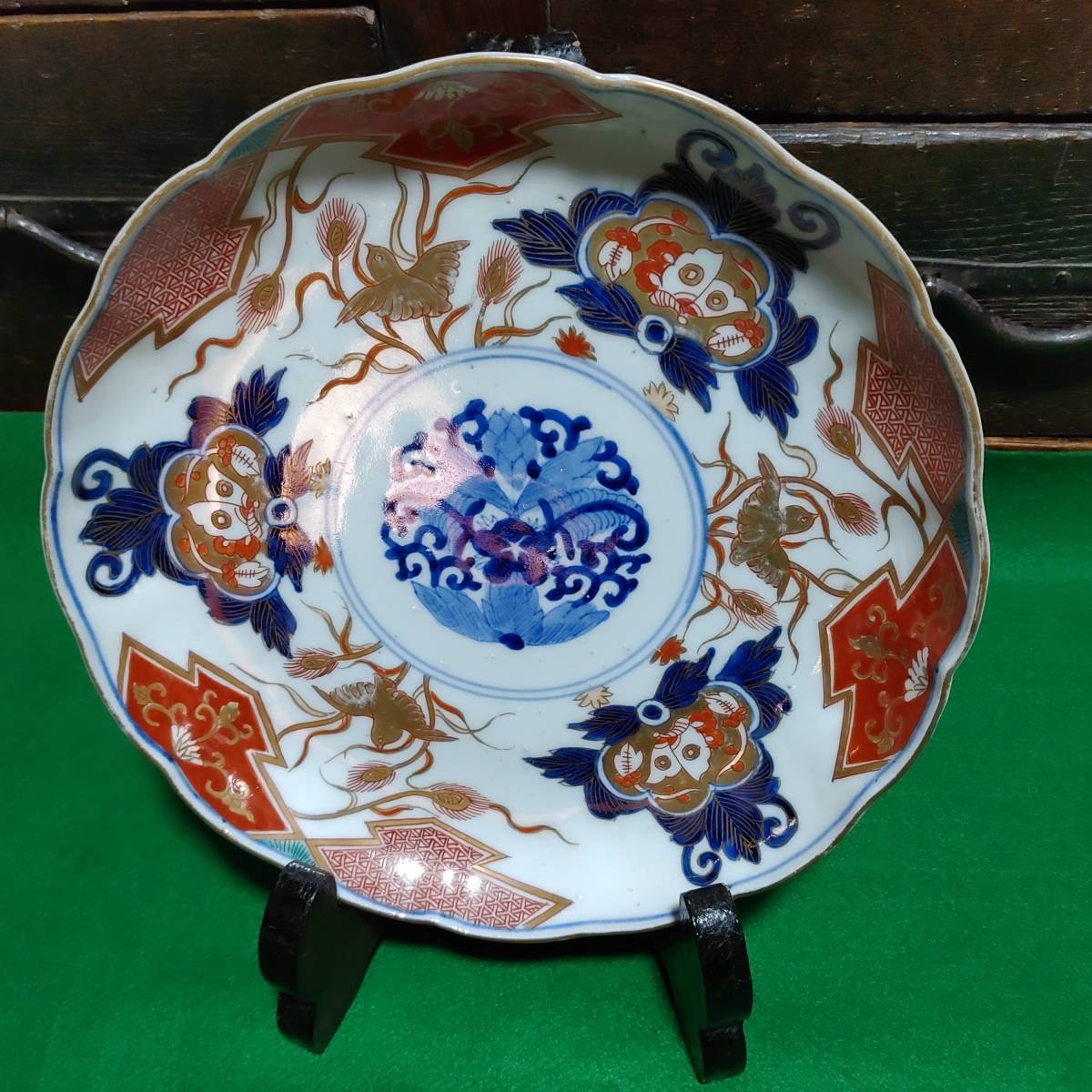 富貴長春 元禄花籠手大皿 江戸時代 富貴長春 元禄花籠手大皿 江戸時代