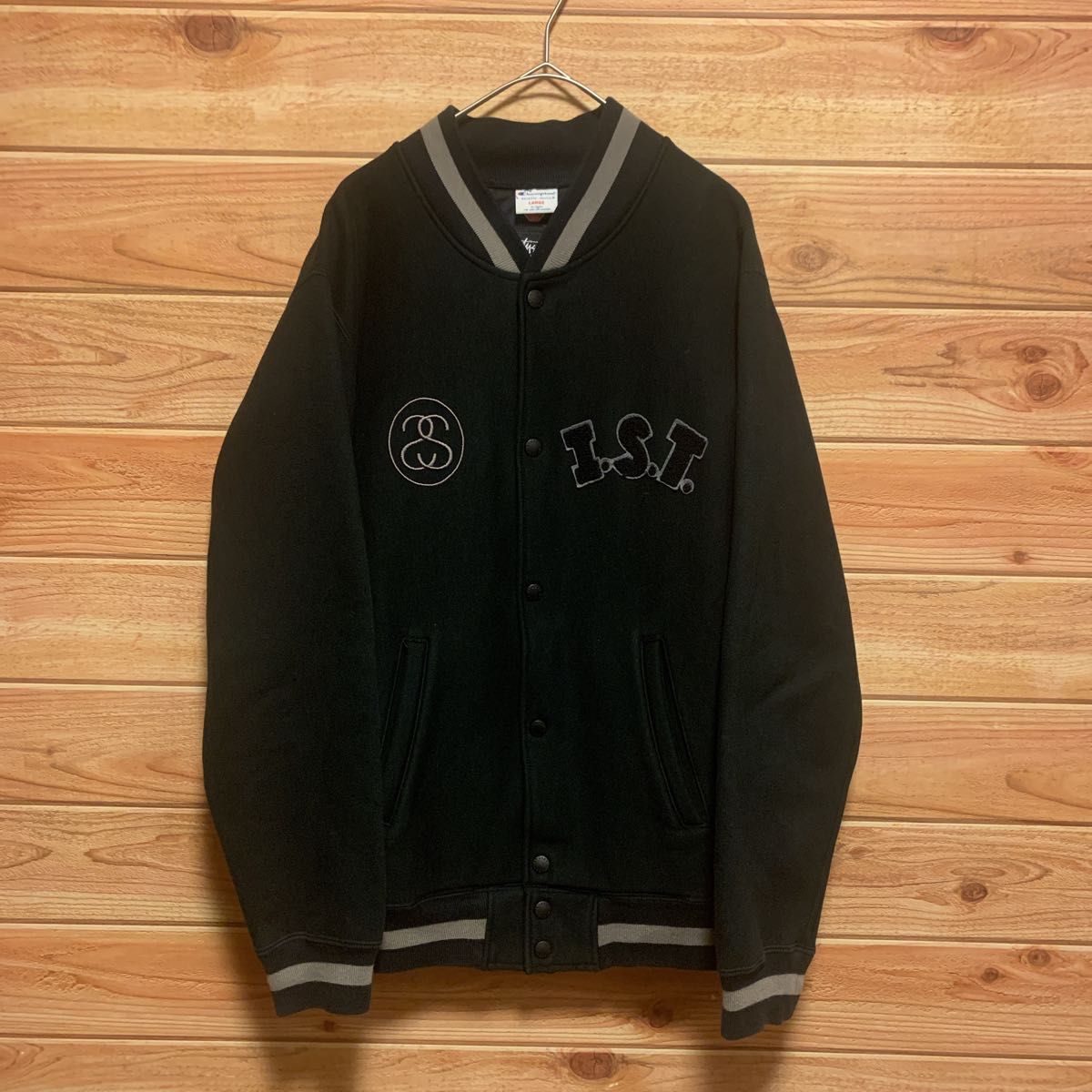 stussy チャンピオン スタジャン 黒 L JACKET｜Yahoo!フリマ（旧PayPay