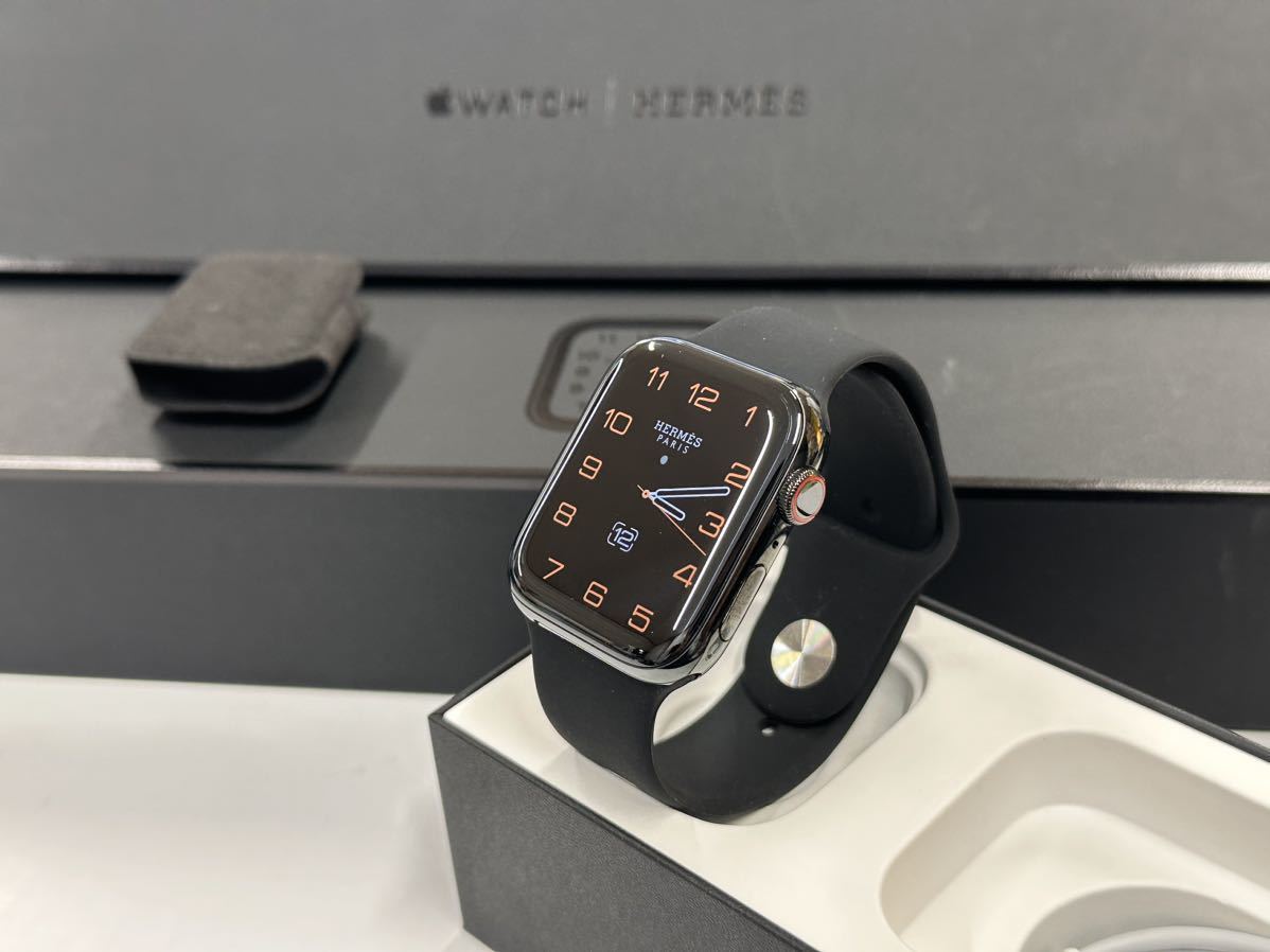 即決 Apple Watch series5 HERMES 44mm ブラック 本体 アップル