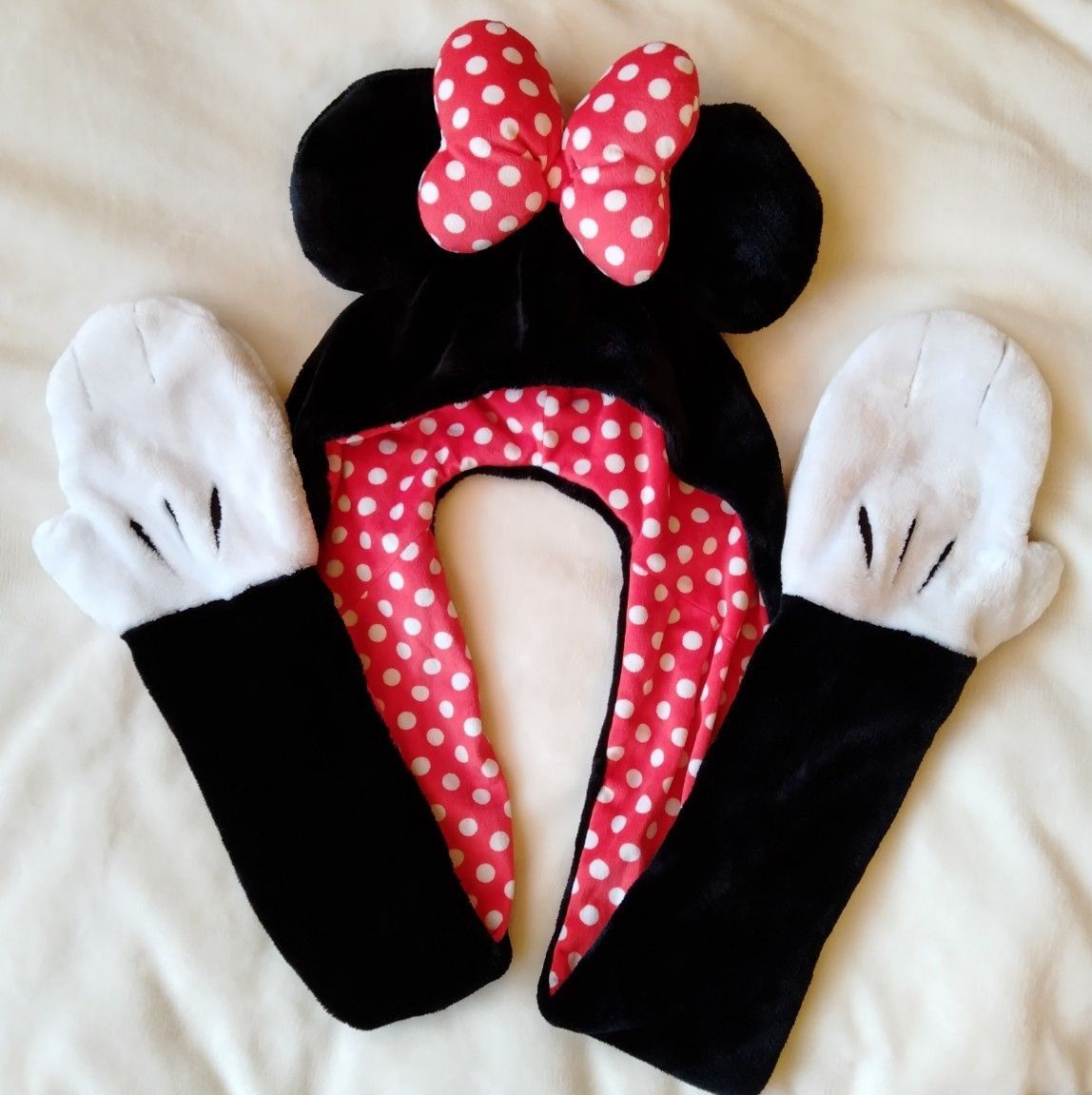 Disney マフラーファンキャップ ミニーマウス ミニーマウス ヒョウ柄