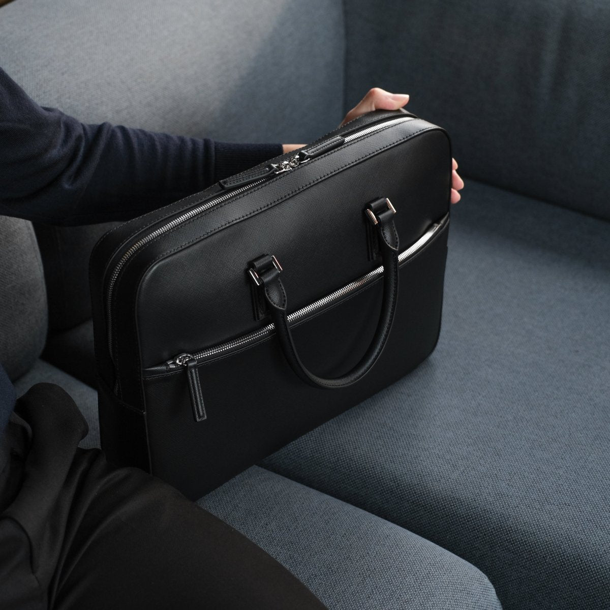 イタリアンサフィアーノレザーブリーフケース｜aucentic(オーセンティック)