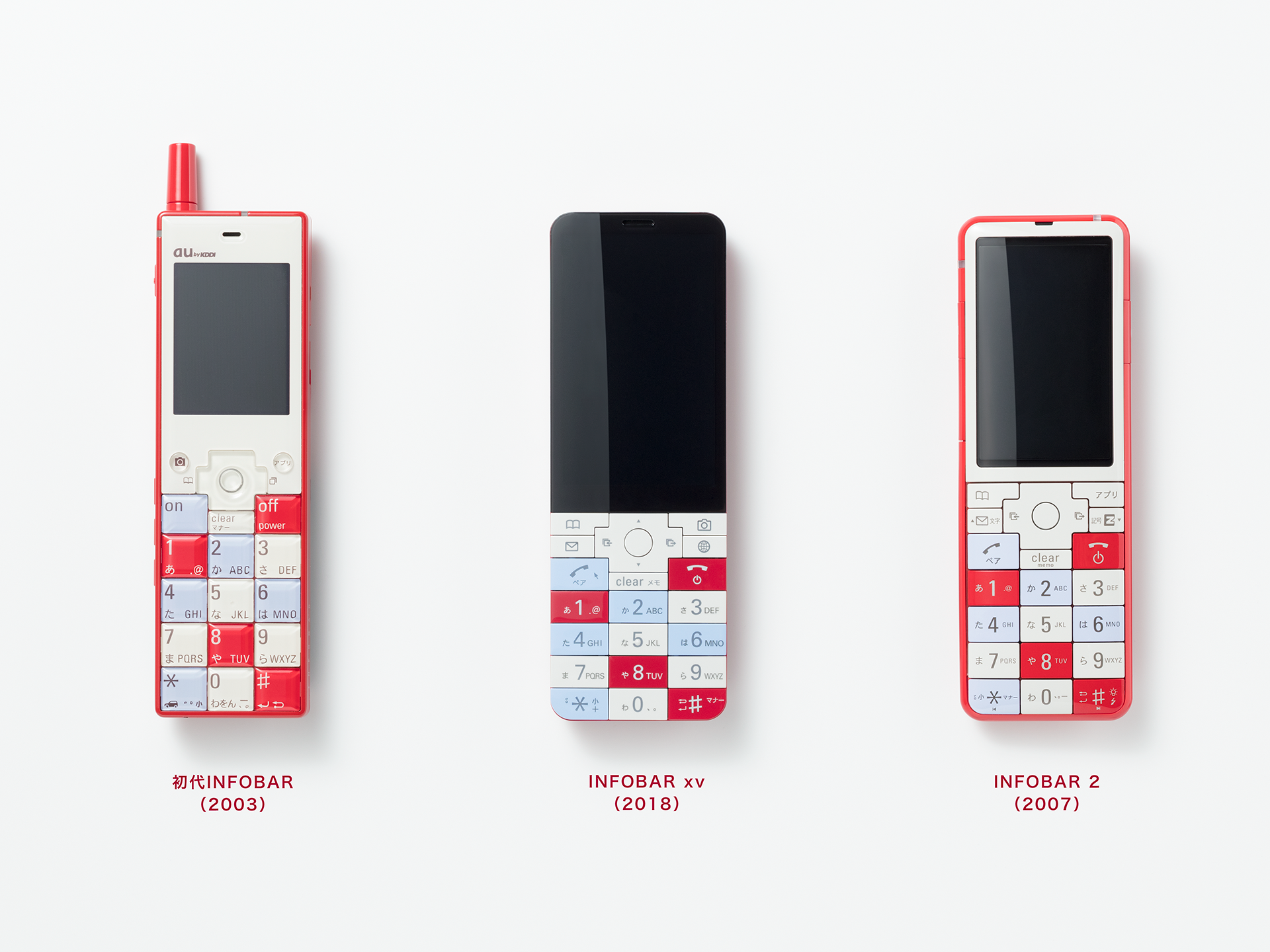 初代INFOBAR / INFOBAR 2との仕様比較｜ INFOBARの最新情報はこちら