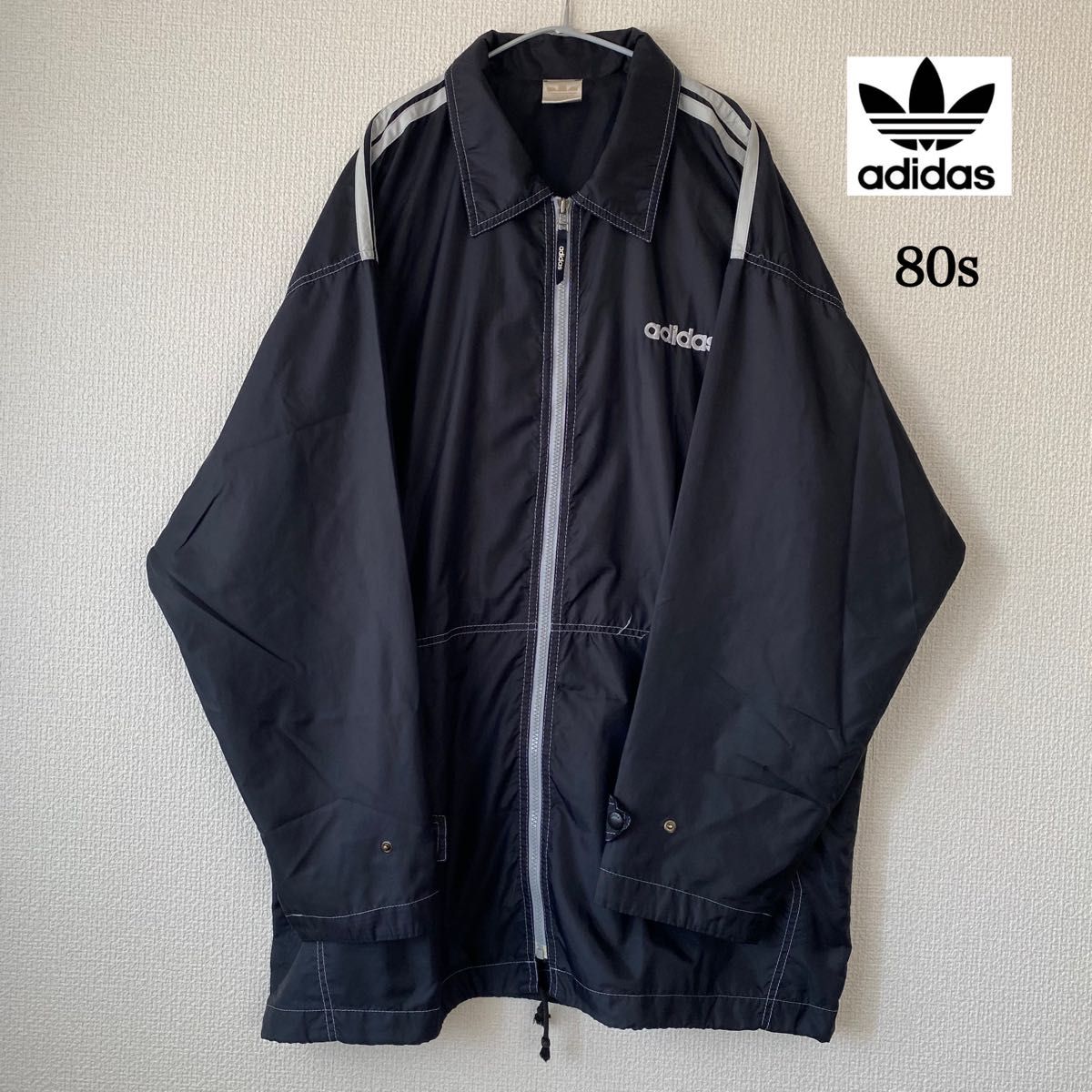 adidas 90s 80s 銀タグ ナイロンジャケット マルチカラー ロゴ刺繍 万