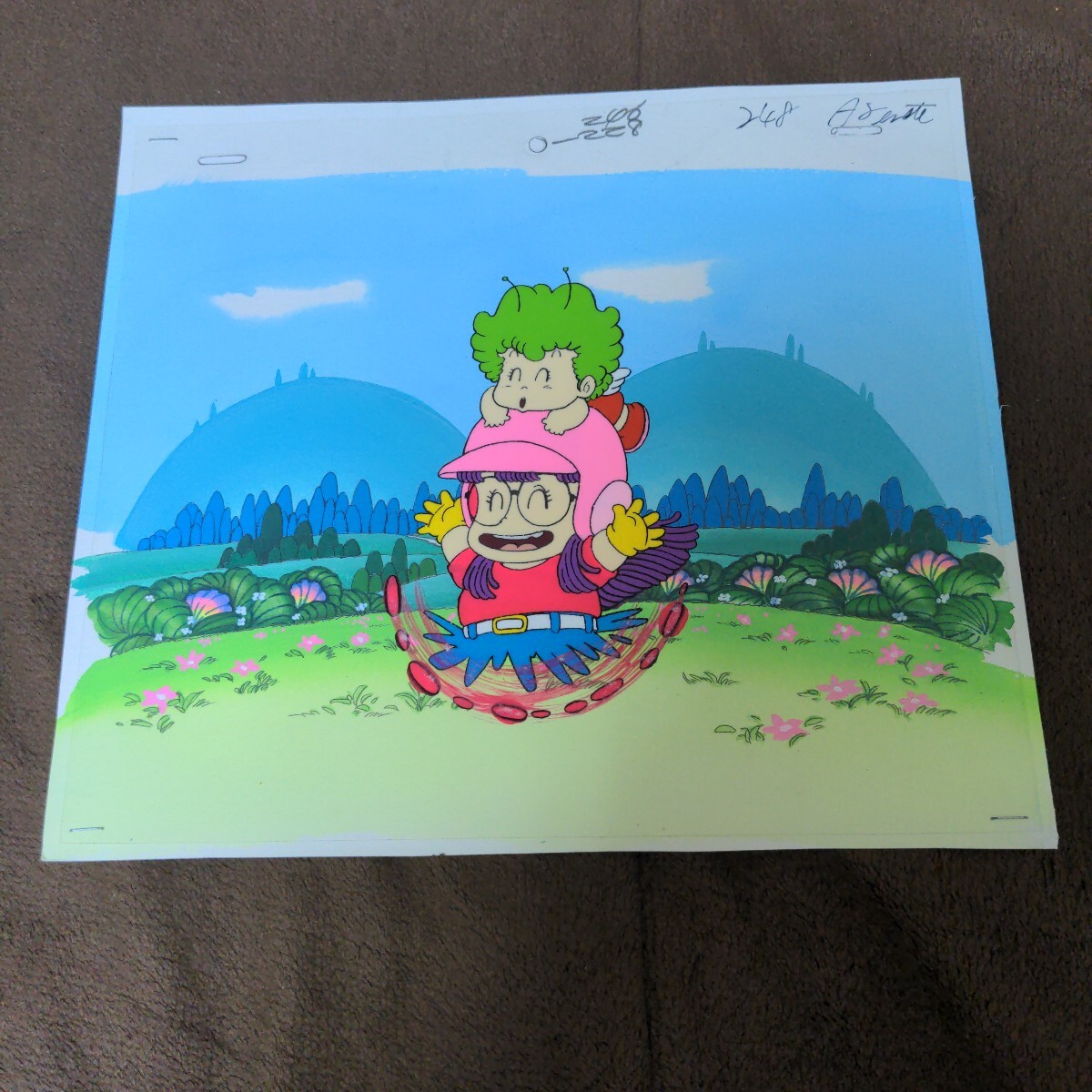 Dr スランプ アラレちゃん セル画 則巻アラレ 直筆背景付｜Yahoo