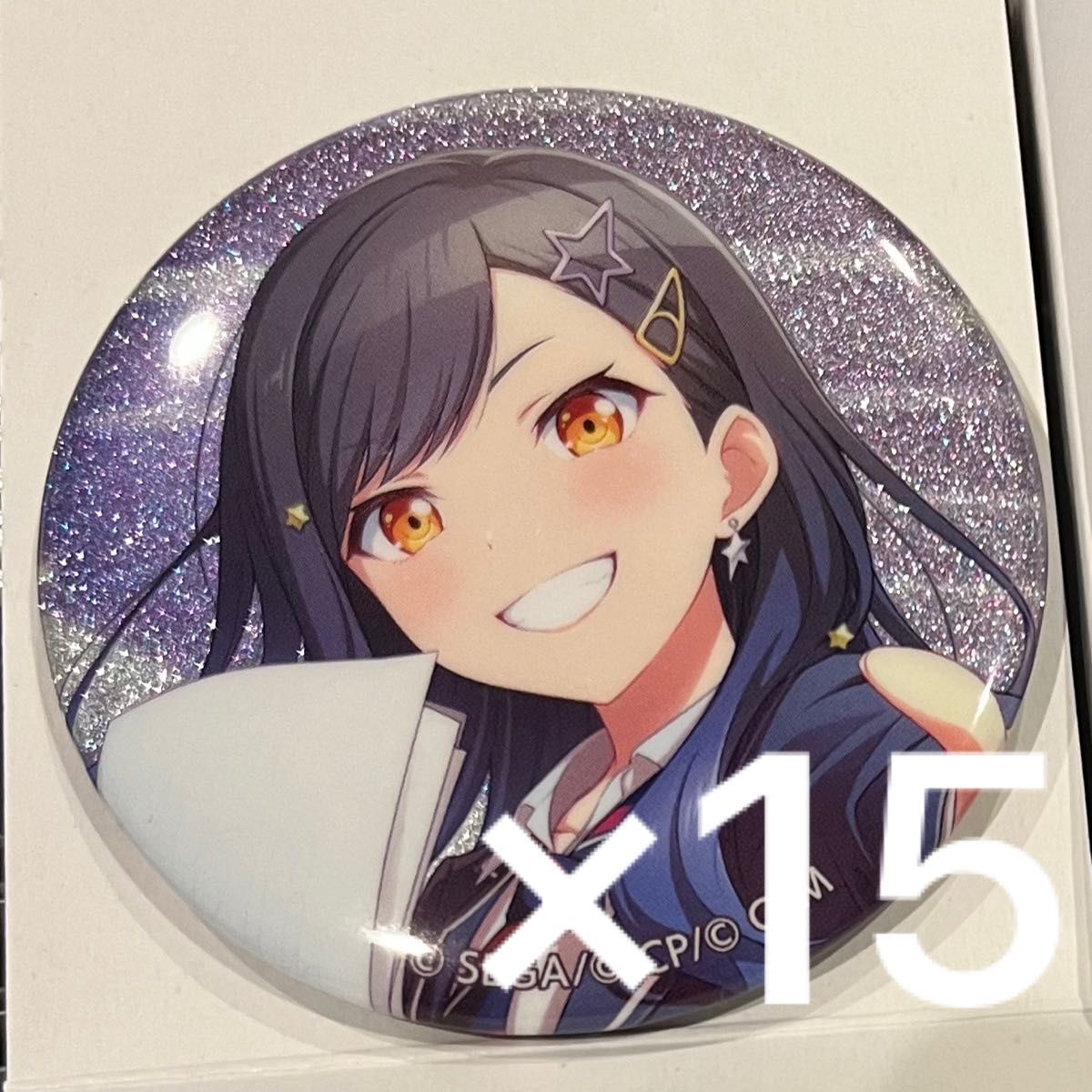 プロセカ 白石杏 グリッター缶バッジ プロジェクトセカイ 22C 向日葵