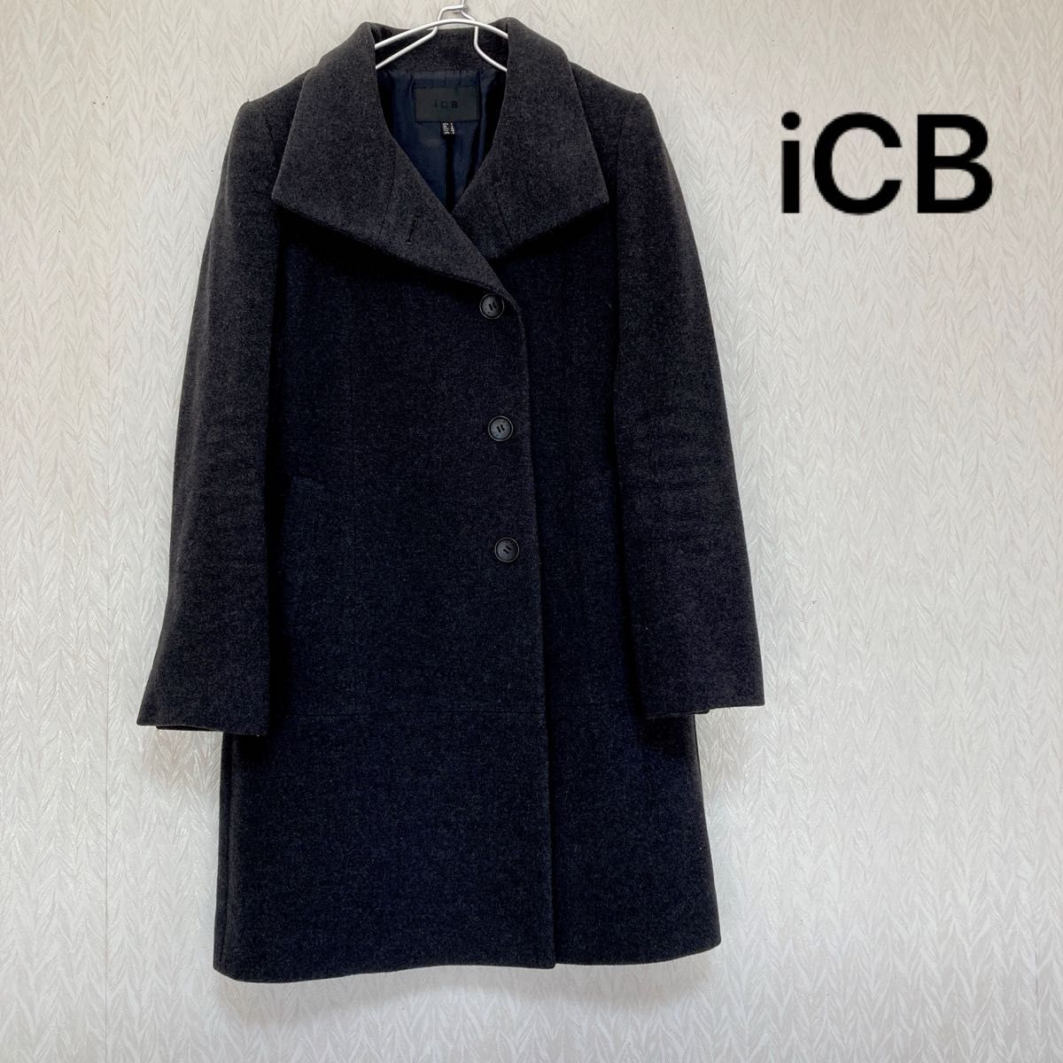 2023 ビアズリー BEARDSLEY 襟元2WAY ウールビッグショートコート