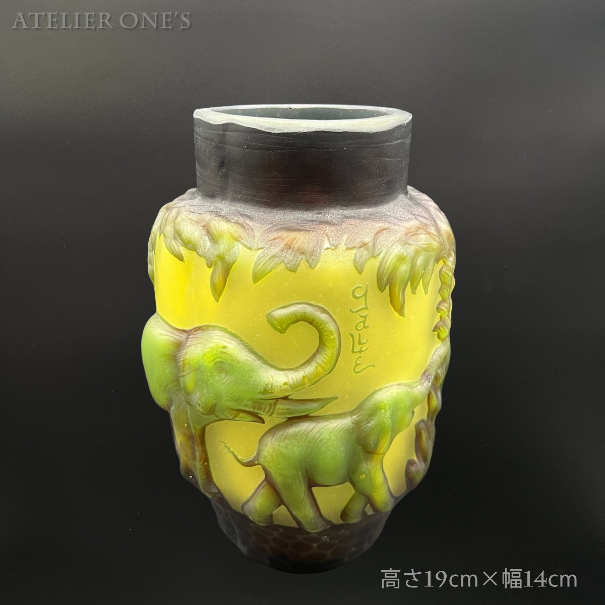 H*o様 お買い得 EmileGalleエミールガレ 花瓶 カメオ彫 フワラーベ H*o