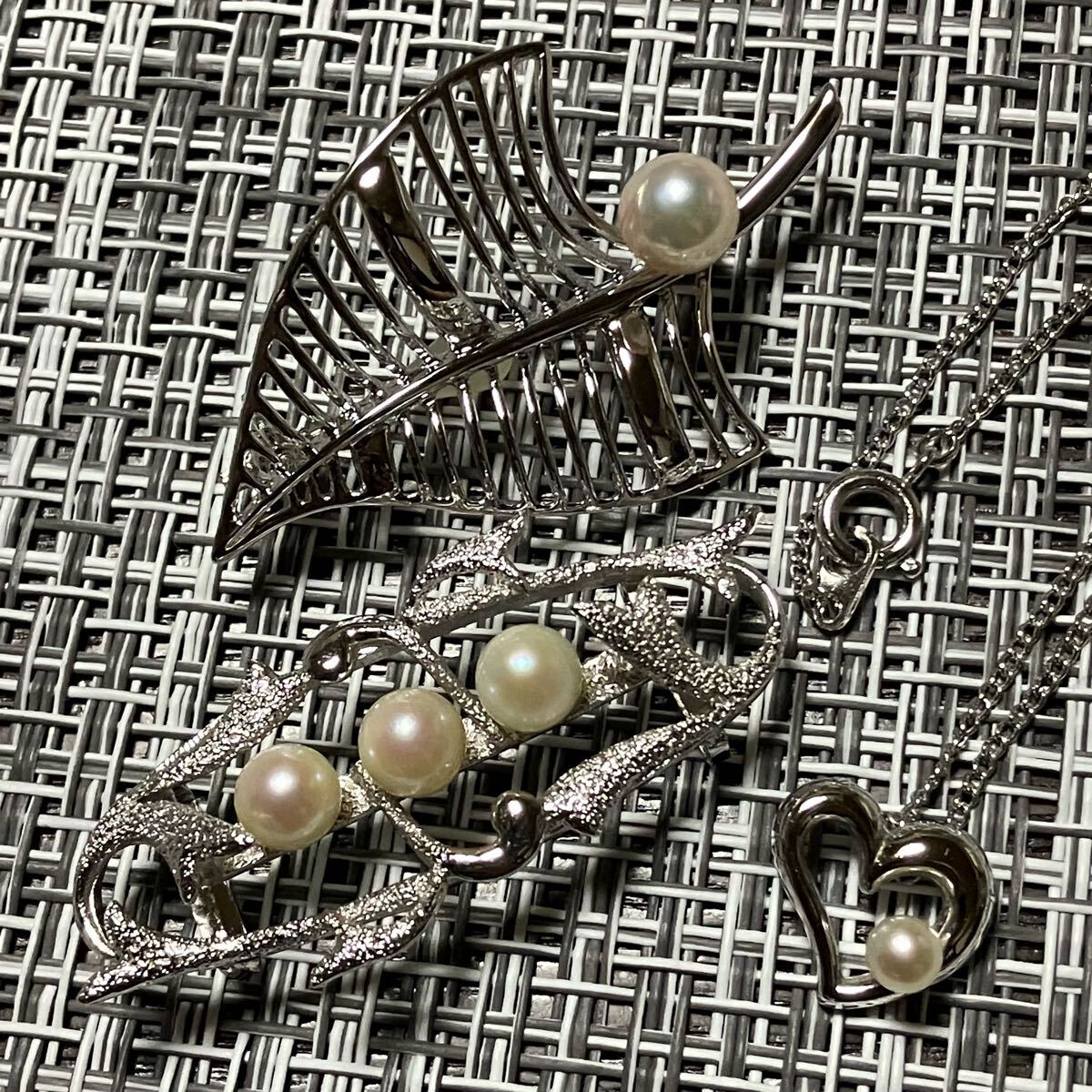 新品 TASAKI タサキ 真珠 シルバー パール チューリップ ブローチ 刻印