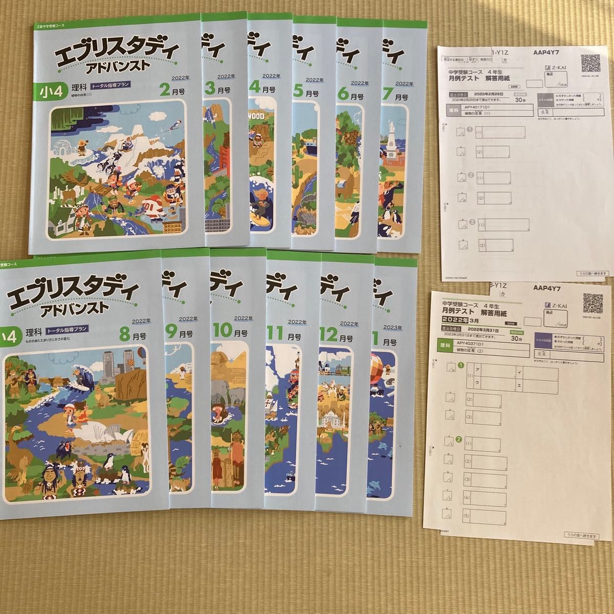 Z会 エブリィスタディ 小4コース 11月12月号 添削問題及び答えと