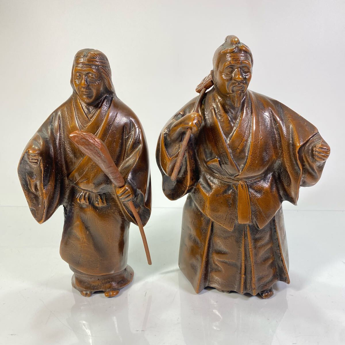 1490 希少 志野焼 信令作 高砂人形 壹対 美品 美術品 1490