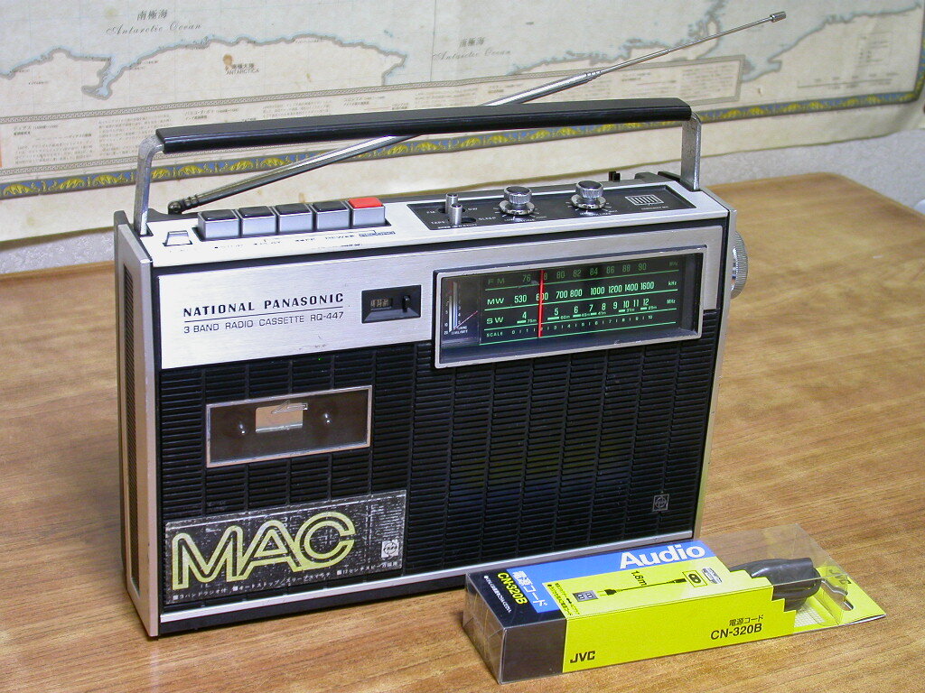 新品カセットテープ 電源コード付 NationalナショナルラジカセRQ-447
