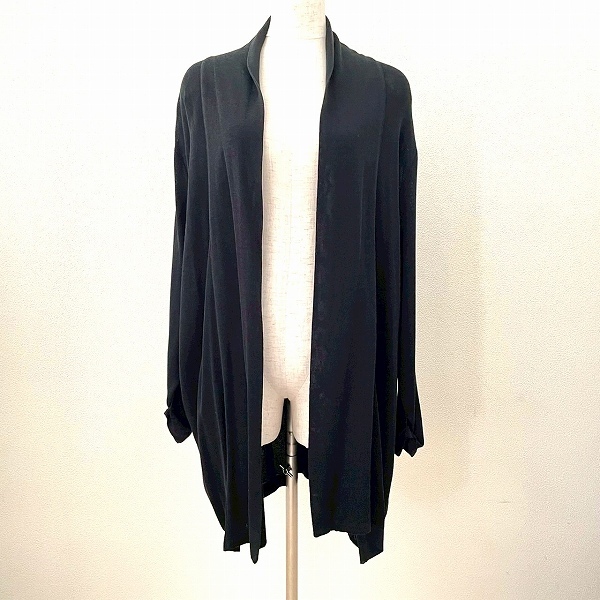 近年美品 LEONARD レオナール シルク ロング カーディガン コート 42