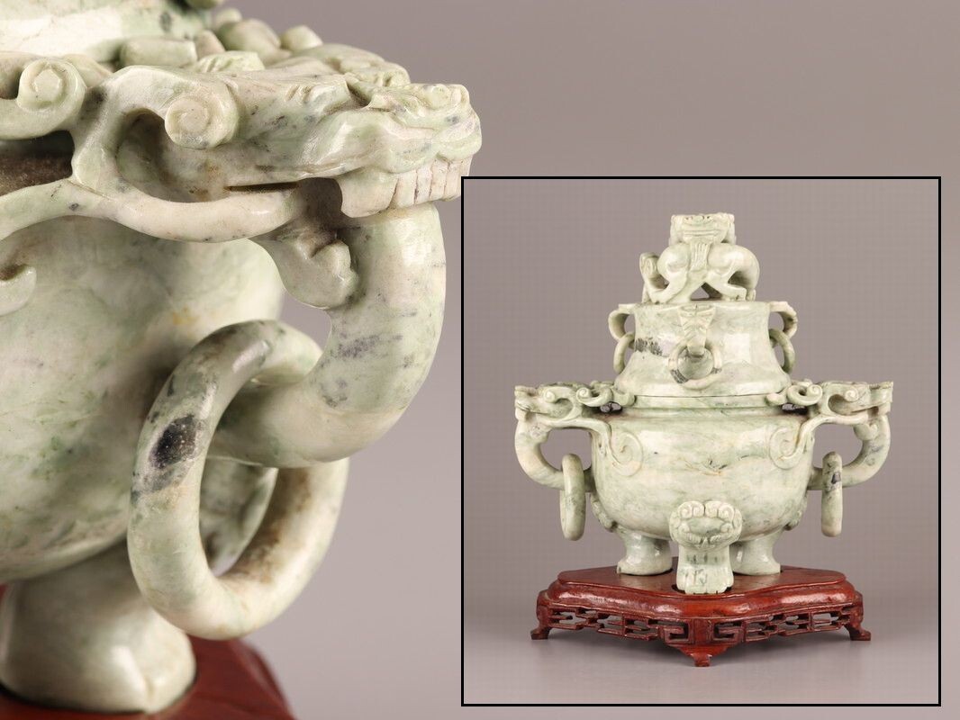 Yahoo!オークション -「翡翠 香炉」(彫刻、オブジェ) (美術品)の落札