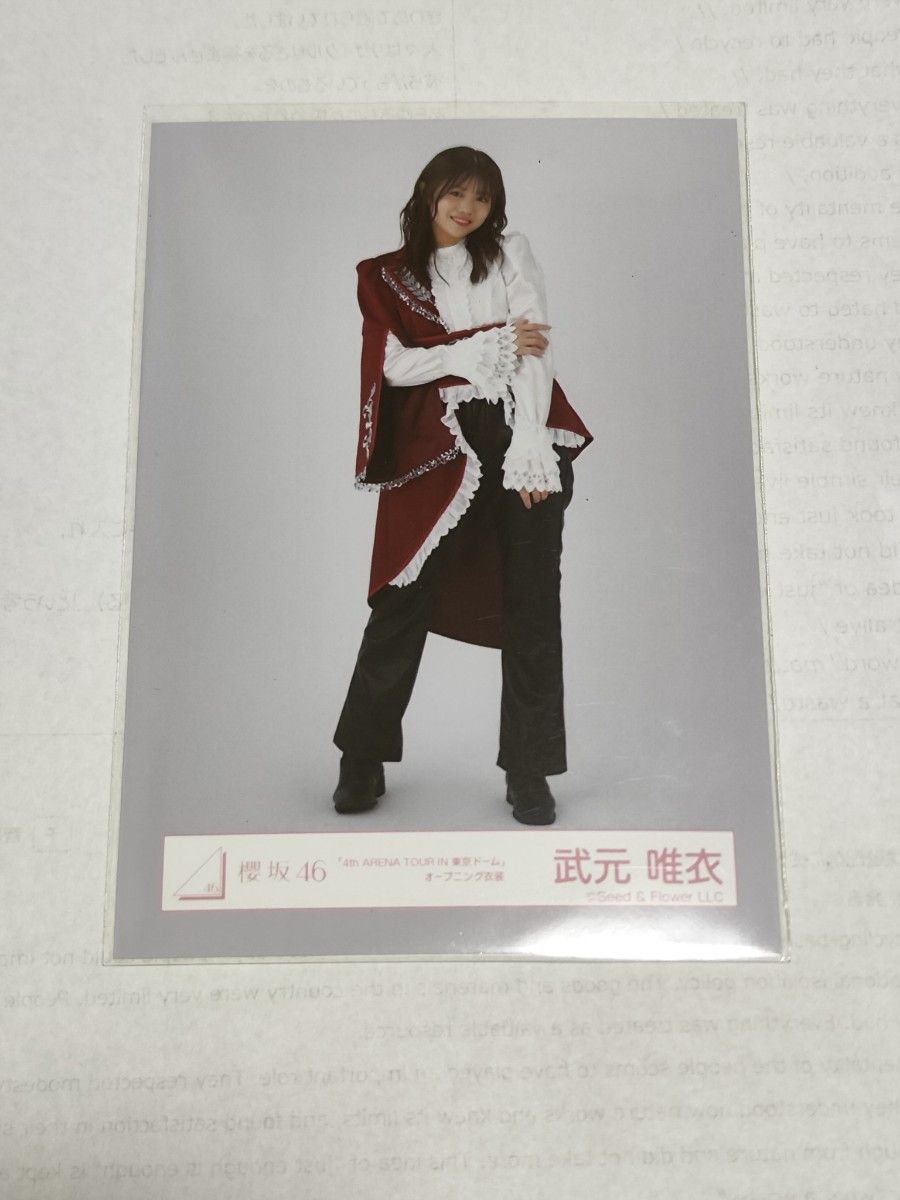 武元唯衣 生写真 ヨリ ヒキ 櫻坂46 東京ドーム 王子様衣装｜Yahoo