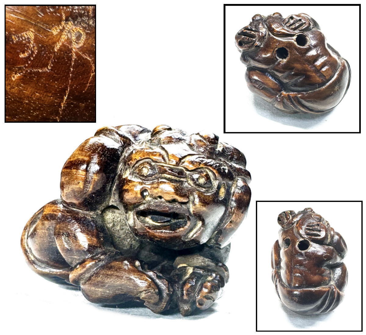 旧蔵 古代の飾り 副葬品 根付 時代物 アンティーク 4点セット 骨董品