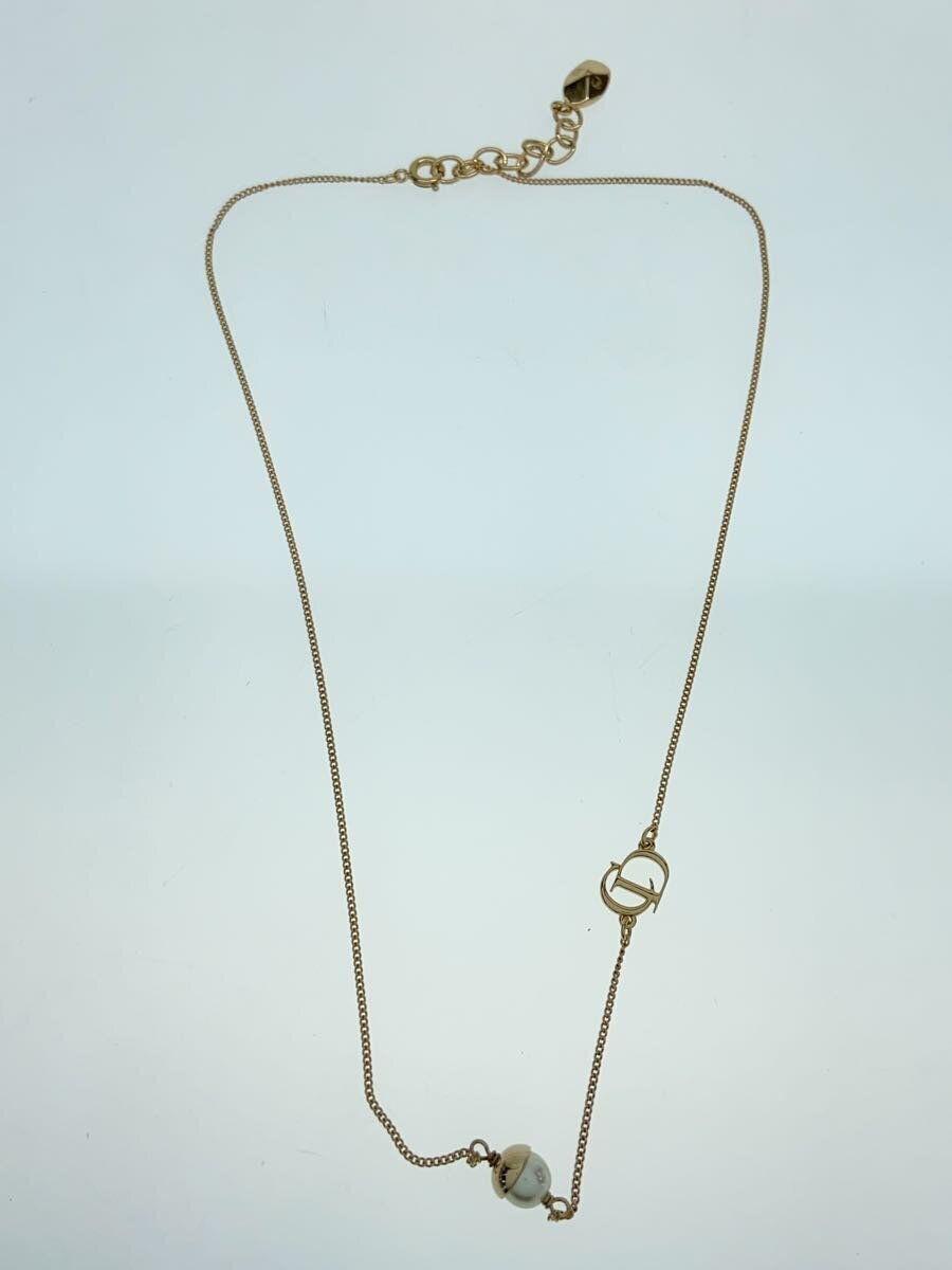 Christian Dior◇Petit CD/パール/ネックレス/-/GLD/トップ有