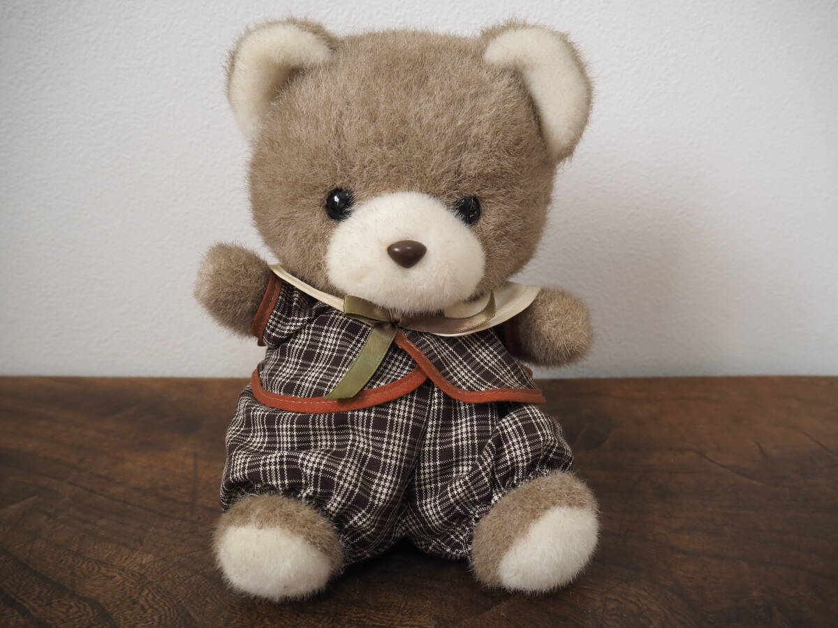 昭和レトロ 激レアぬいぐるみ サンアロー社 ギンガムチェック 白クマ